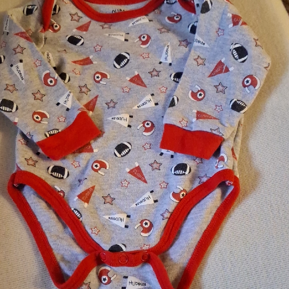 Playful Gray and Red Kids Bodysuit